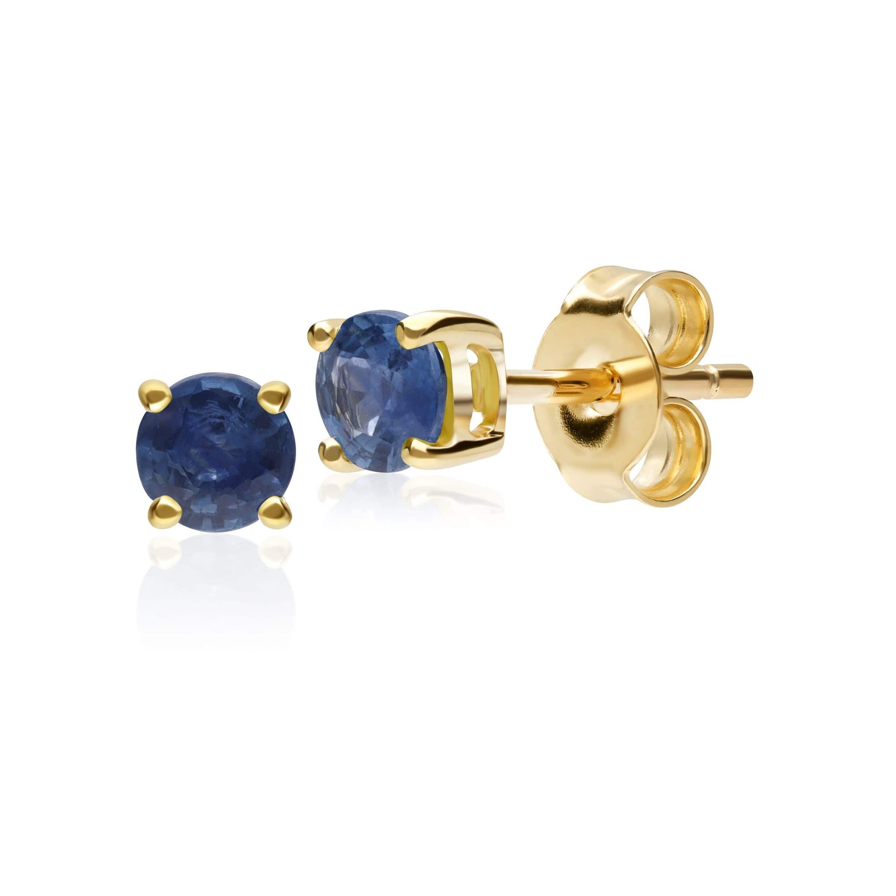 Orecchini con zaffiro blu classici in oro giallo 375