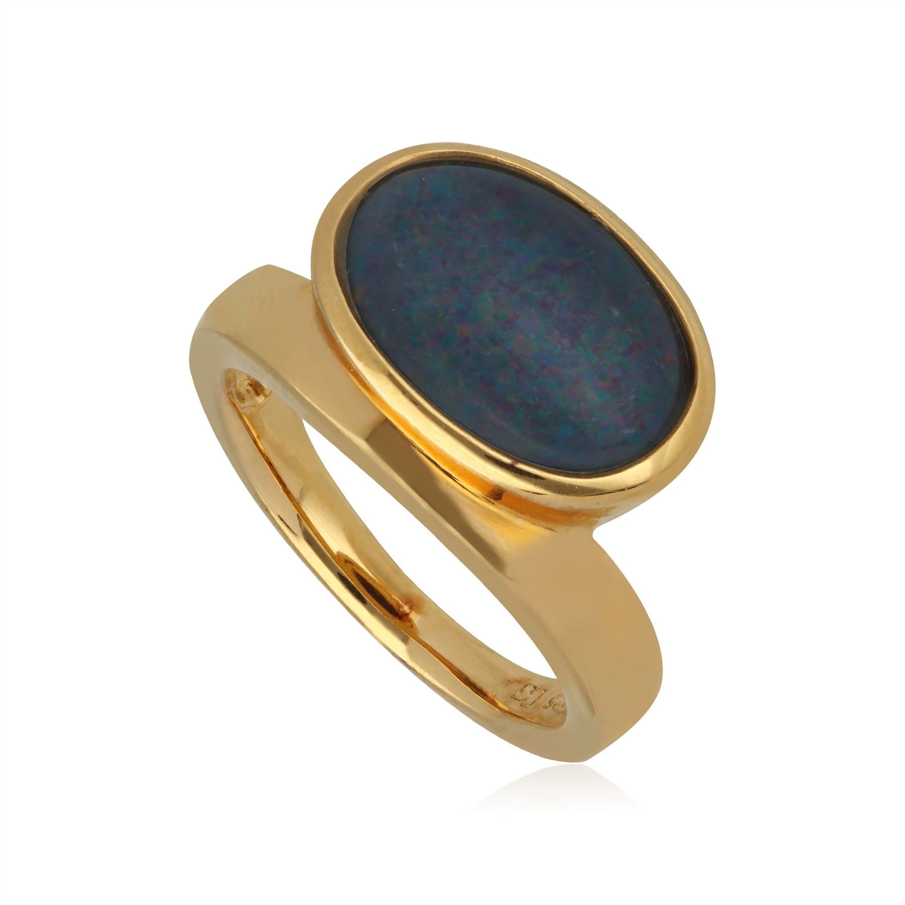 Anello opale Kosmos in argento placcato oro 925