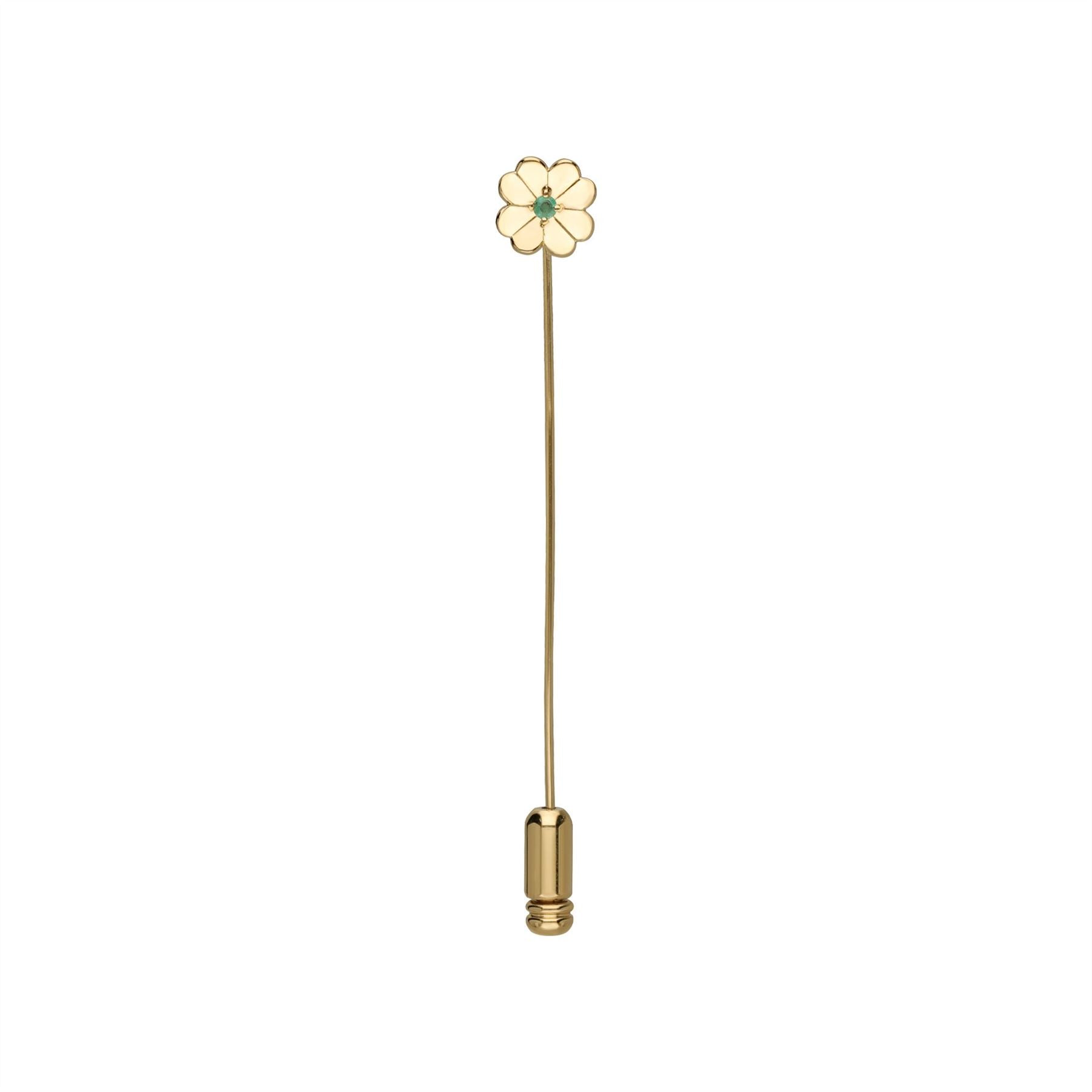 Spille di trifoglio Gardenia con smeraldo