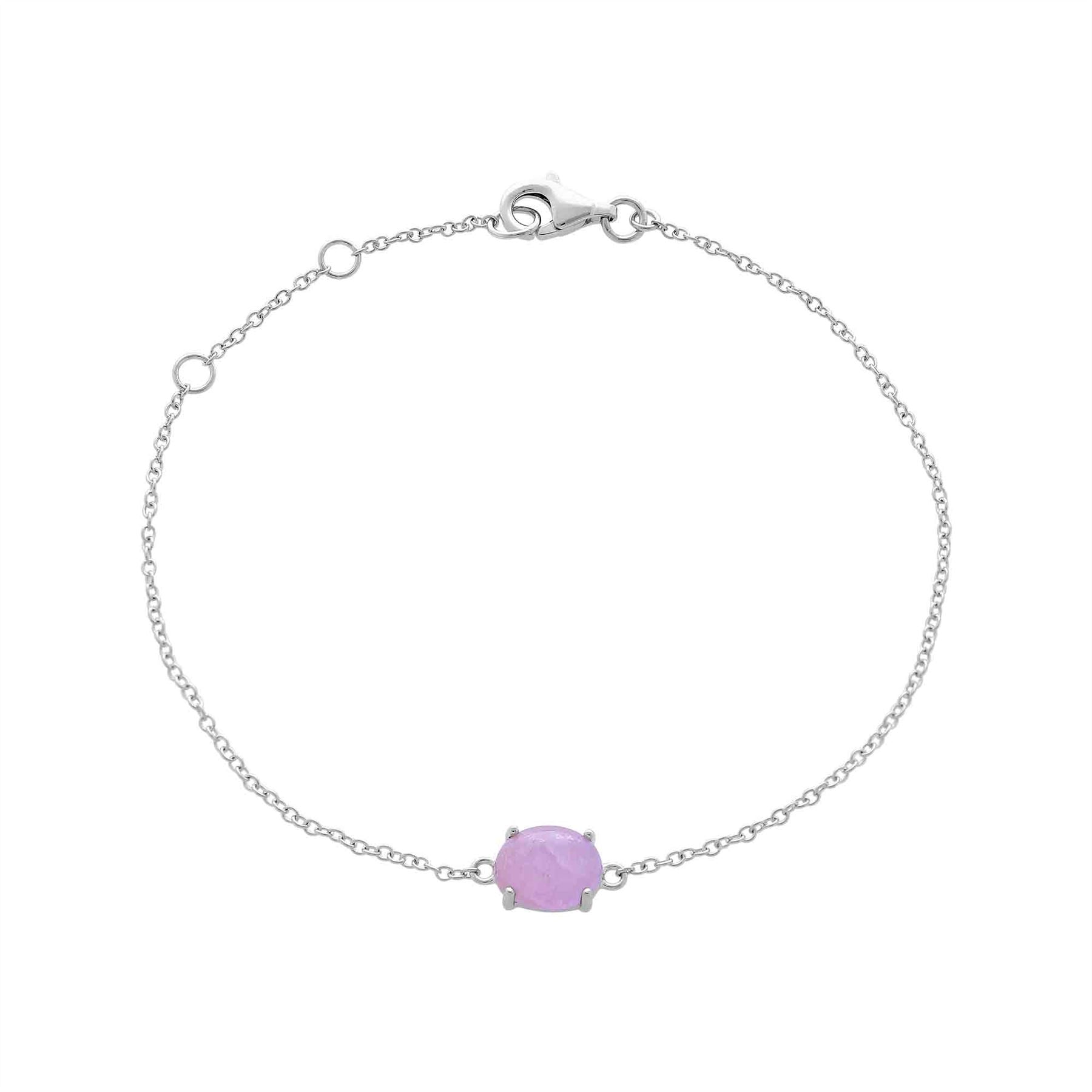 Classico bracciale ovale opaco con Kunzite in argento 925