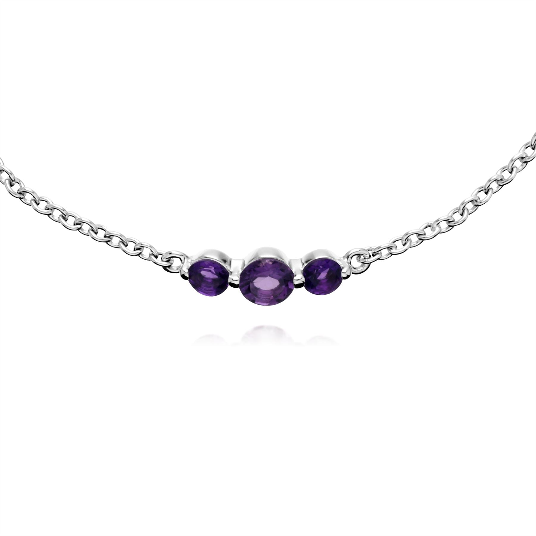 Bracciale Trilogy Classico e Anello Argento 925 con Ametista Tre Pietre