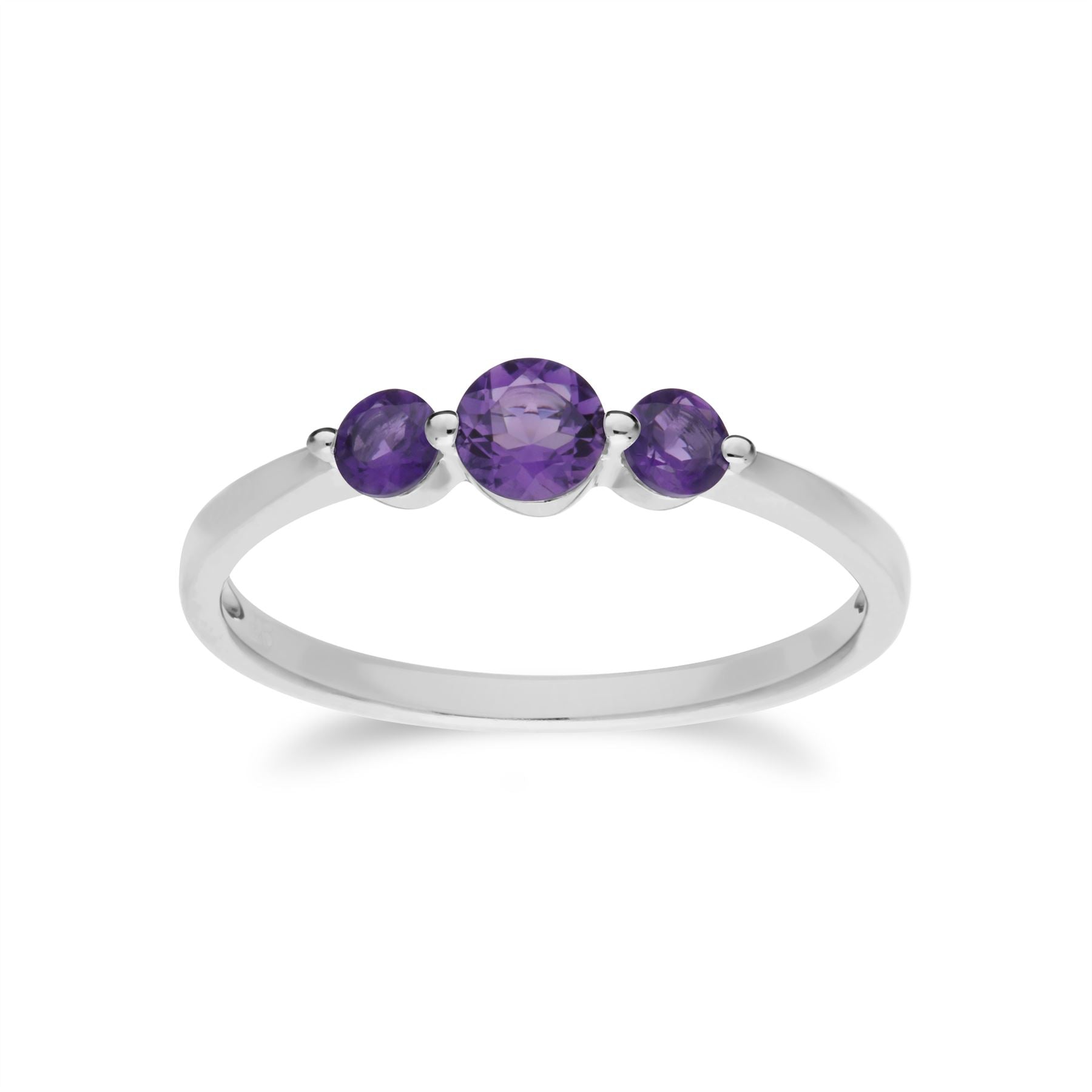 Bracciale Trilogy Classico e Anello Argento 925 con Ametista Tre Pietre