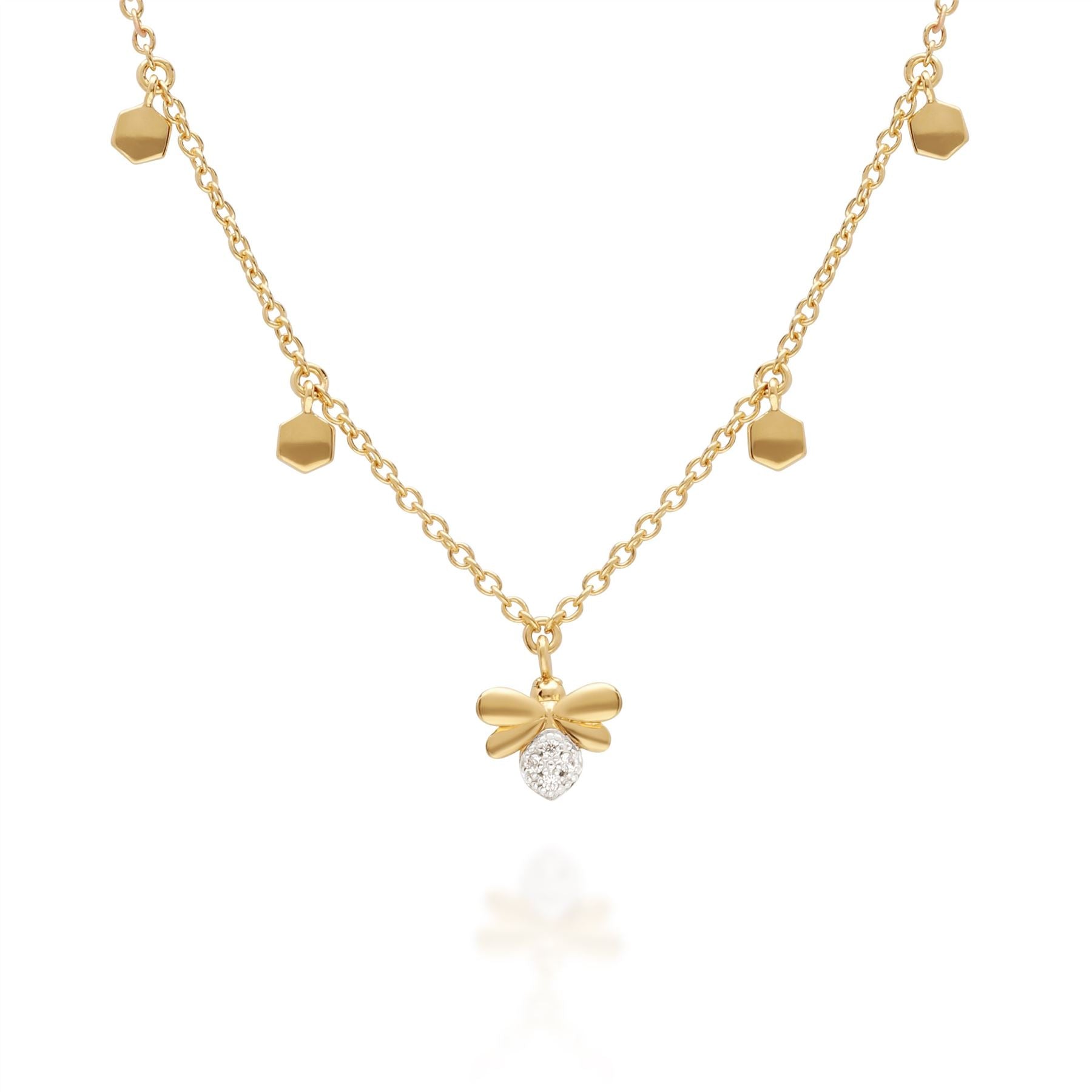 Collezione Honeyconb Collana girocollo con diamanti in oro giallo 375 Honeyconb