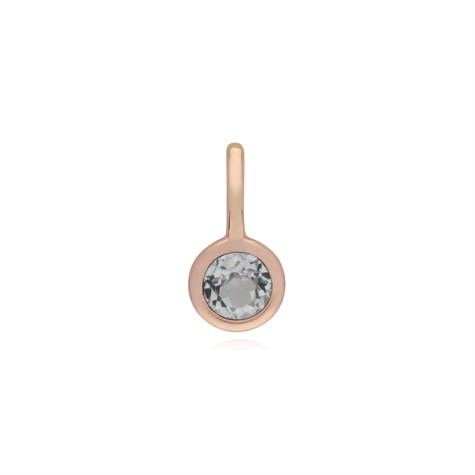 Ciondolo classico con lucchetto a cuore in argento 925 placcato oro rosa e ciondoli con topazio bianco