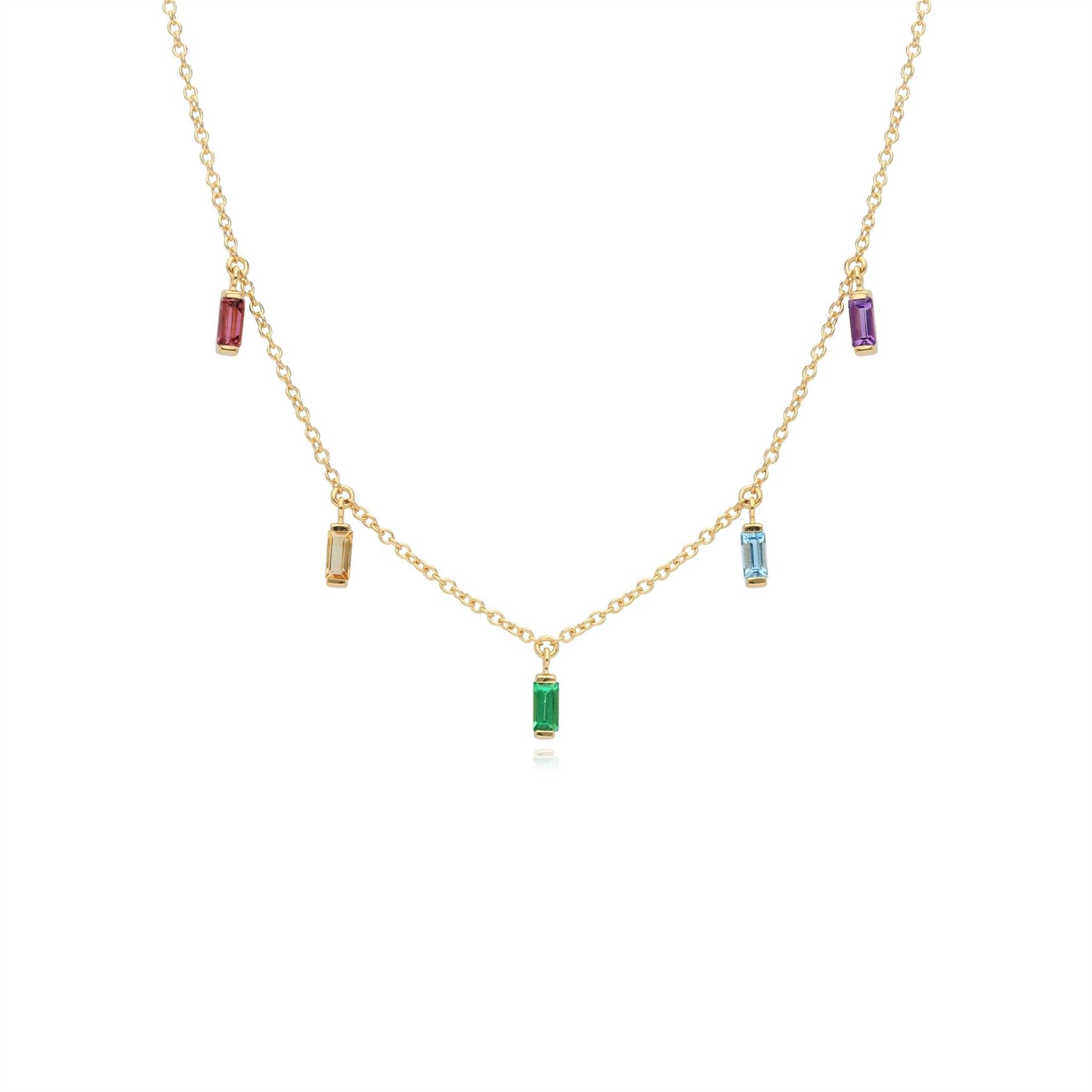 Collana girocollo arcobaleno in argento 925 placcato oro