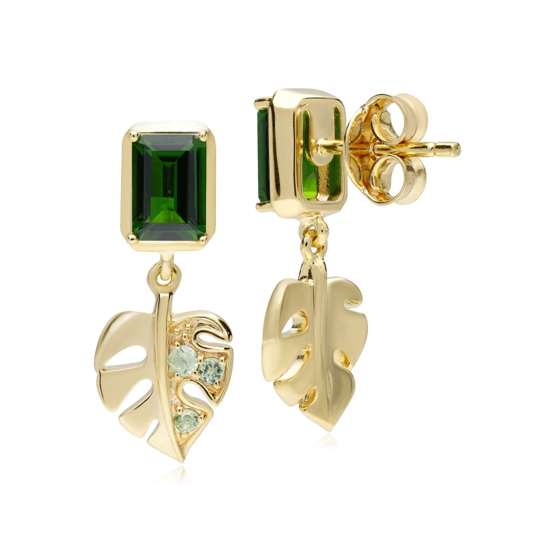 Orecchini ECFEW™ 'The Creator' con diopside cromato e foglia di peridoto