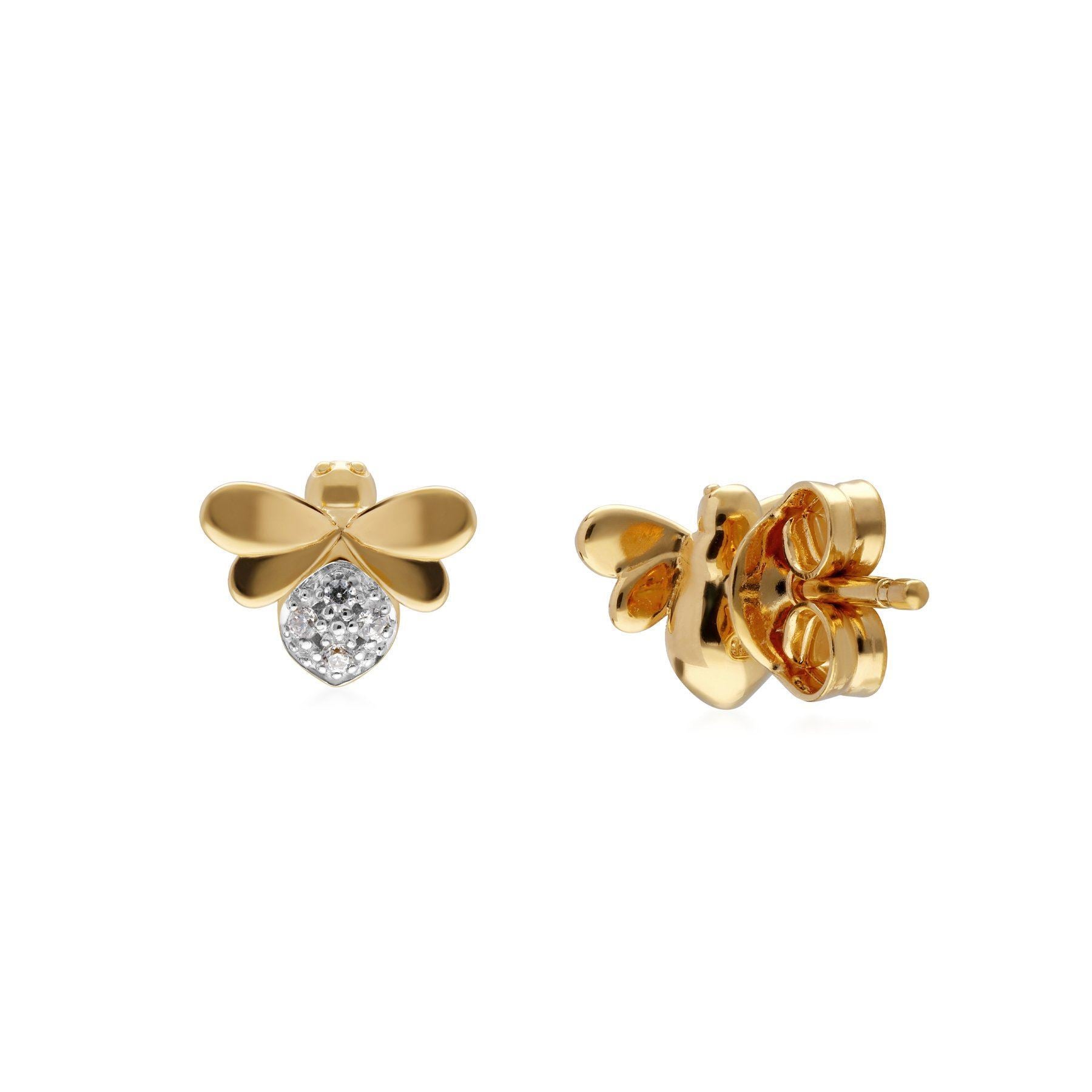 Orecchini Con Diamanti Ape Collezione Honeycomb In Oro Giallo 375