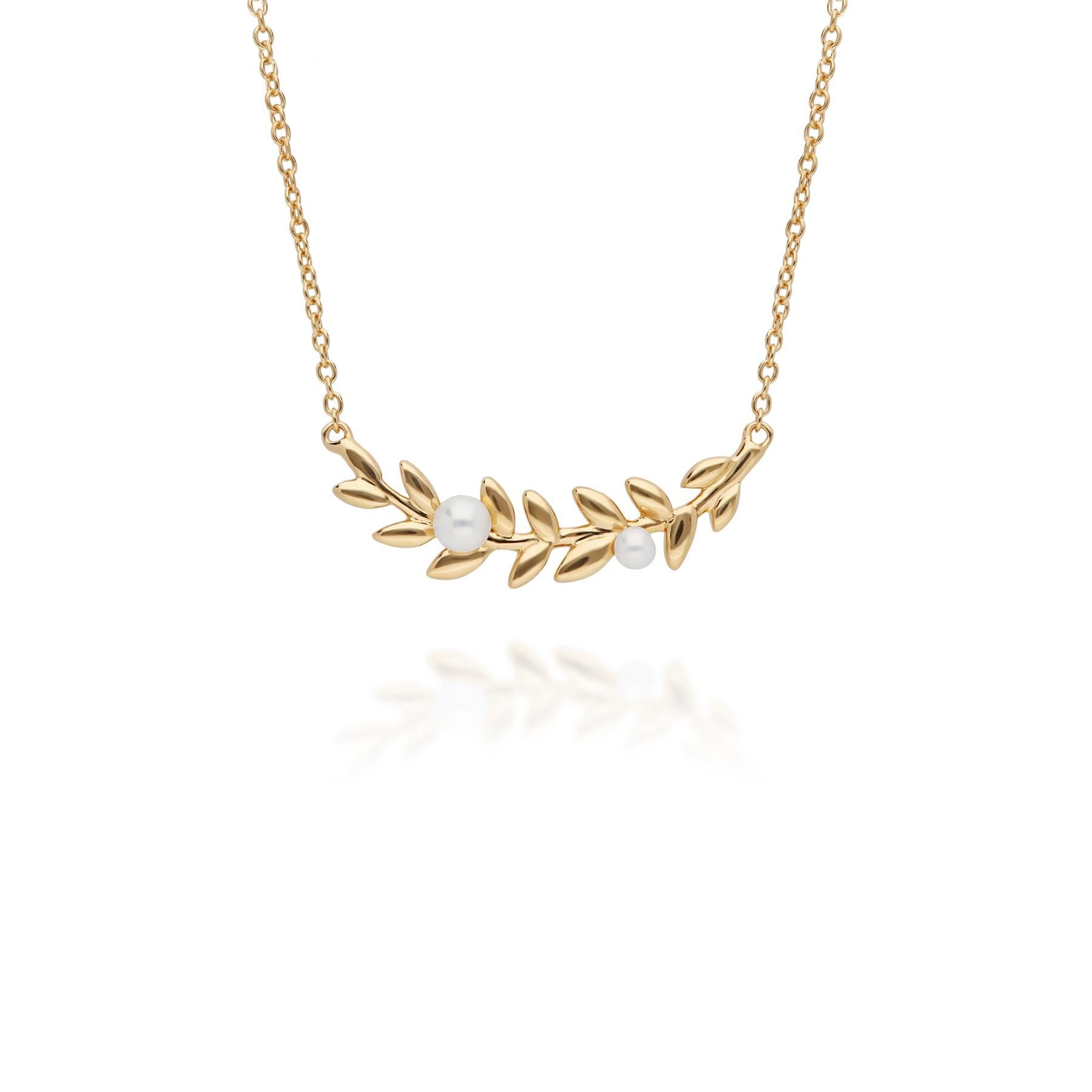 Anello e collana con perla placcata oro in argento 925 O Leaf