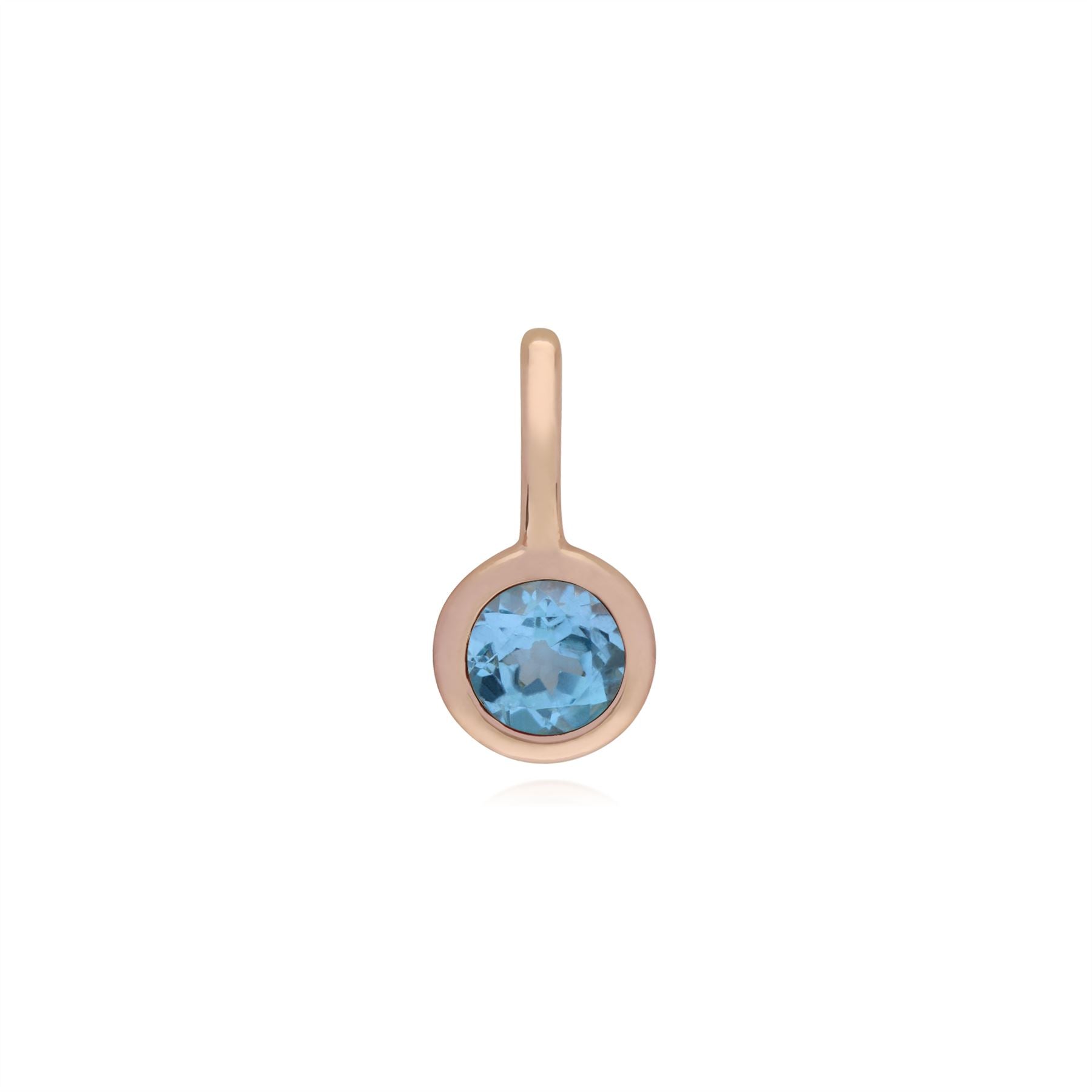 Ciondolo classico con lucchetto a cuore in argento 925 placcato oro rosa e ciondoli con topazio azzurro