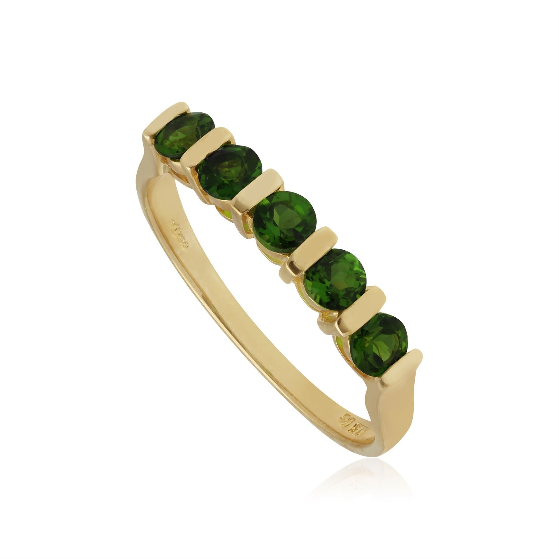 Anello Kosmos Mezza Eternità 375 Oro giallo Cromo Diopside