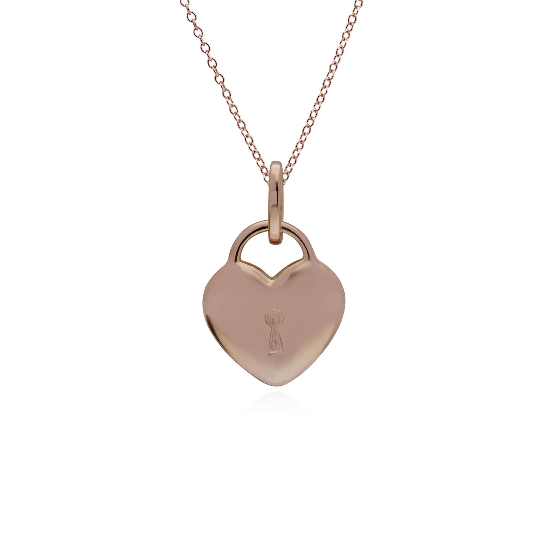 Ciondolo classico con lucchetto a cuore in argento 925 placcato oro rosa e ciondoli con peridoto