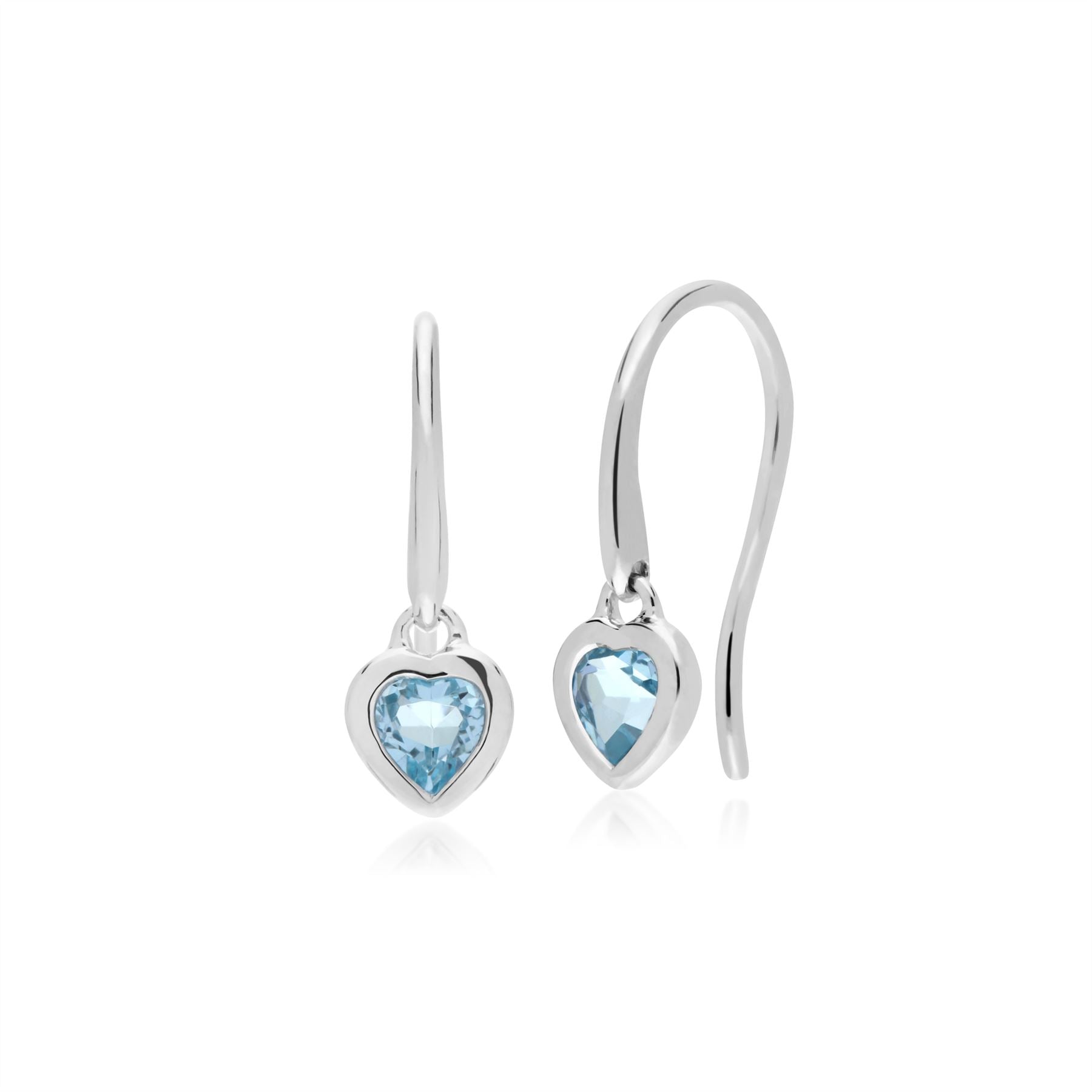 Classico pendente in argento 925 con topazio blu e orecchini pendenti