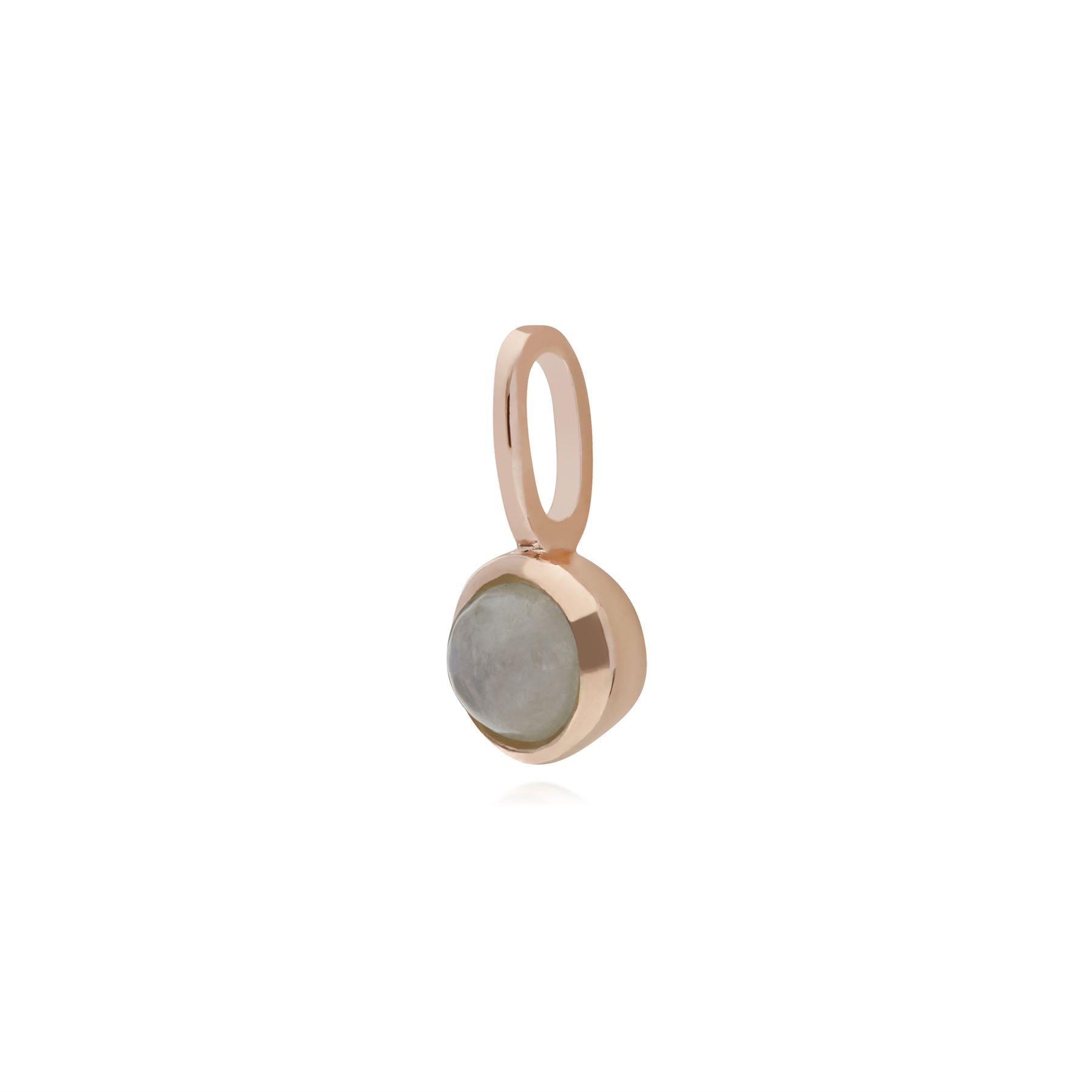 Ciondoli classici Argento 925 placcato oro rosa Pietra di luna arcobaleno