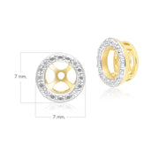 Boucles d'Oreilles Jacket Classic en Or Jaune 9ct avec Diamants