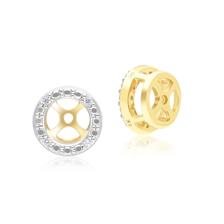 Boucles d'Oreilles Jacket Classic en Or Jaune 9ct avec Diamants