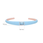 Bracciale rigido Siberian Waltz in smalto blu e topazio azzurro cielo ottagonale in vermeil oro rosa