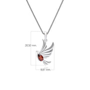 Collana ECFEW™ Creator Colomba in argento sterling 925 con granato