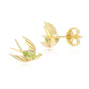 Orecchini a lobo ECFEW™ Creator Colibrì in argento sterling 925 con peridoto