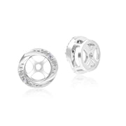 Boucles d'Oreilles Jacket Classic Torsadées en Or Blanc 9ct avec Diamants