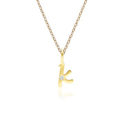 Ciondolo con lettera K dell'alfabeto in oro giallo da 9 ct con diamante