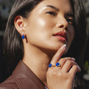 Bague Ovale Lapis Lazuli Grand Déco en Or Vermeil