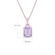 Ciondolo Siberian Waltz in smalto viola e ametista ottagonale in vermeil oro rosa