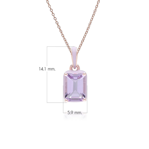 Ciondolo Siberian Waltz in smalto viola e ametista ottagonale in vermeil oro rosa