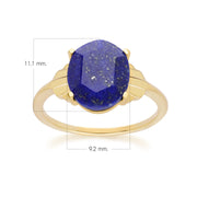 Bague Ovale Lapis Lazuli Grand Déco en Or Vermeil