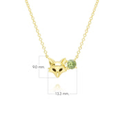 Pendentif renard Gardenia en or jaune 9 carats avec Peridot