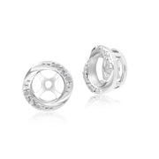 Boucles d'Oreilles Jacket Classic Torsadées en Or Blanc 9ct avec Diamants