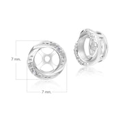 Boucles d'Oreilles Jacket Classic Torsadées en Or Blanc 9ct avec Diamants