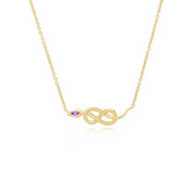 Collana con pendente serpente a spirale ECFEW™ in argento sterling 925 con ametista