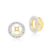 Boucles d'Oreilles Jacket Classic en Or Jaune 9ct avec Diamants