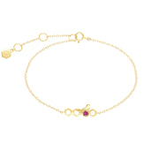 Bracciale stile nido d'ape in oro giallo da 9 ct con rubino