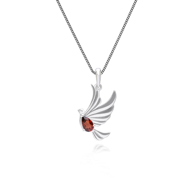 Collana ECFEW™ Creator Colomba in argento sterling 925 con granato