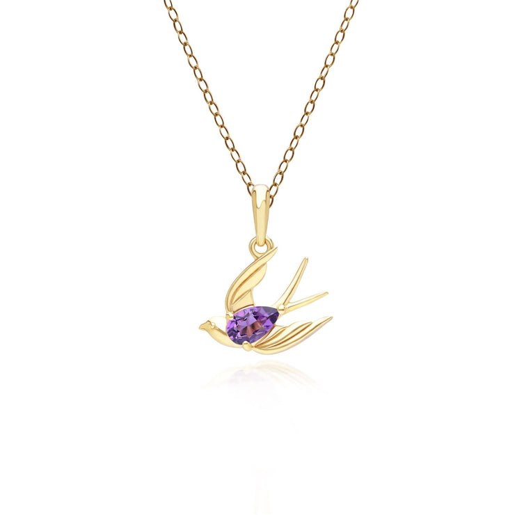 Collana ECFEW™ Creator Hummingbird in argento sterling 925 con ametista