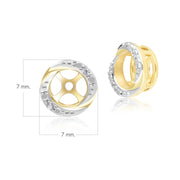 Boucles d'Oreilles Jacket Classic Torsadées en Or Jaune 9ct avec Diamants