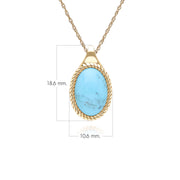 Collier pendentif Classique avec ovale turquoise en or jaune 9 carats
