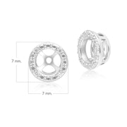 Boucles d'Oreilles Jacket Classic en Or Blanc 9ct avec Diamants