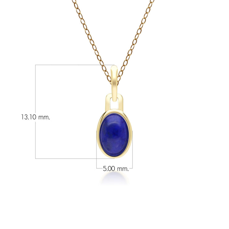 Pendentif Classique avec Lapis Lazuli en Or Jaune 9 carats