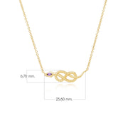 Collana con pendente serpente a spirale ECFEW™ in argento sterling 925 con ametista