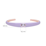 Bracciale rigido Siberian Waltz in smalto viola e ametista ottagonale in vermeil oro rosa