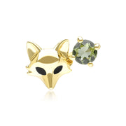 Broche Epingle renard Gardenia en or jaune 9 carats avec Peridot