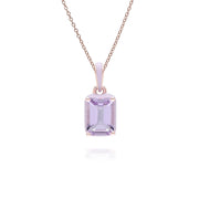 Ciondolo Siberian Waltz in smalto viola e ametista ottagonale in vermeil oro rosa