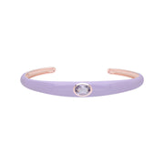Bracciale rigido Siberian Waltz in smalto viola e ametista ottagonale in vermeil oro rosa