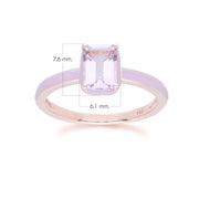 Anello Siberian Waltz in smalto viola e ametista ottagonale in oro rosa vermeil