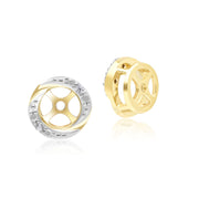 Boucles d'Oreilles Jacket Classic Torsadées en Or Jaune 9ct avec Diamants