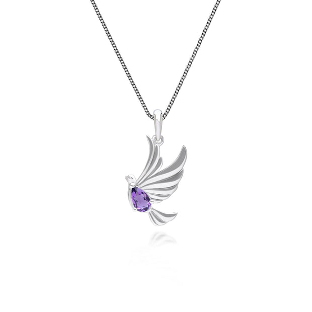 Collana ECFEW™ Creator Colomba in argento sterling 925 con ametista