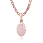 Orecchini pendenti e pendenti Classico argento 925 placcato oro giallo con castone ovale al quarzo rosa