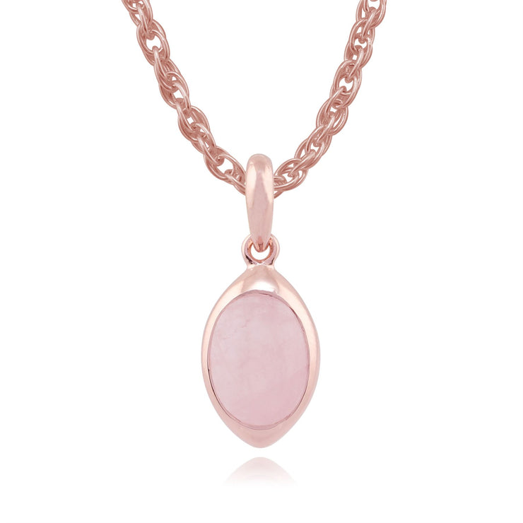 Orecchini pendenti e pendenti Classico argento 925 placcato oro giallo con castone ovale al quarzo rosa